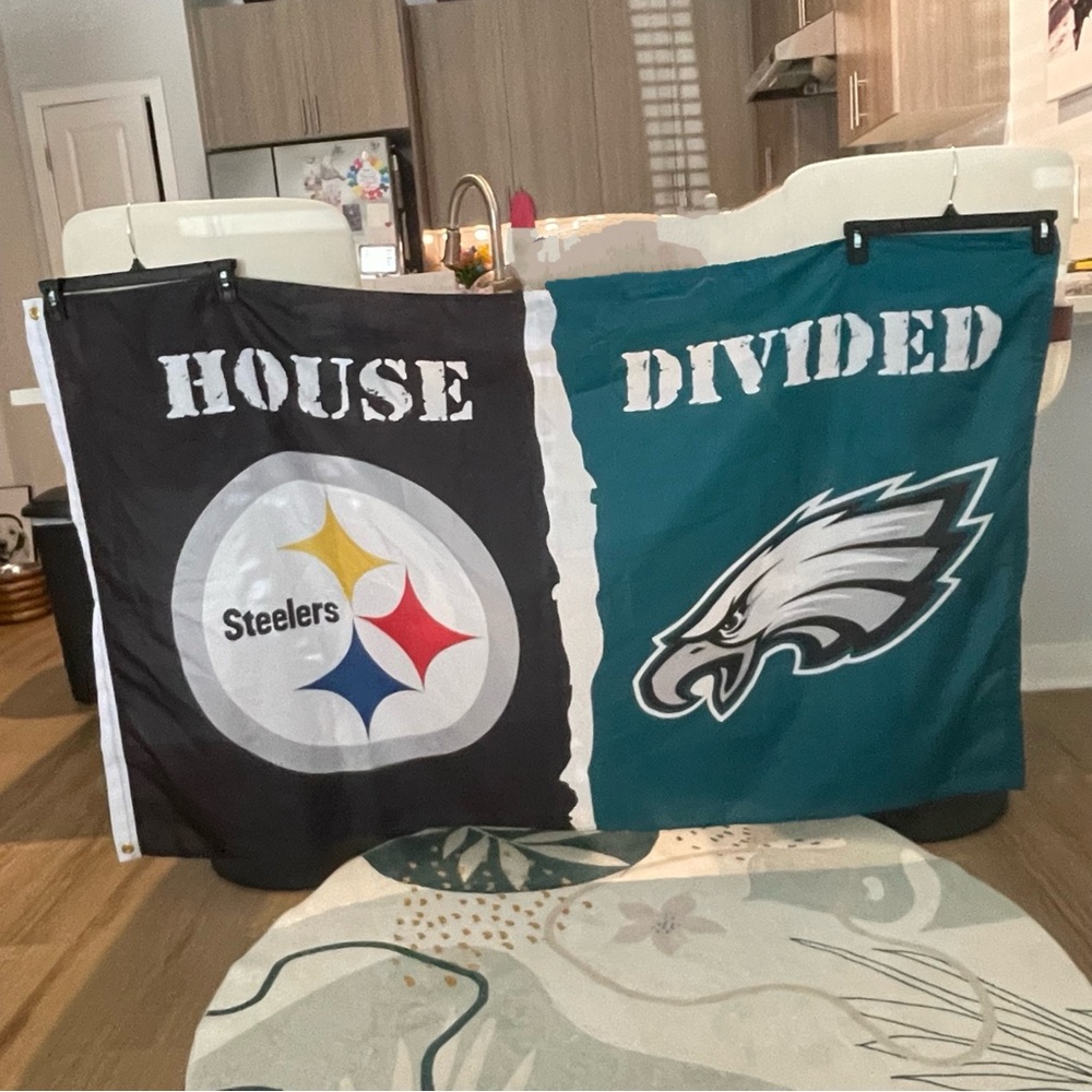 Philadelphia Eagles & Pittsburgh Steelers House Divided Flag